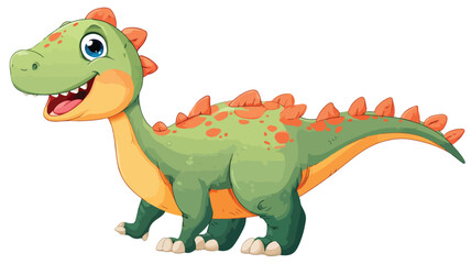 Obraz premium Adorable Baby Dinosaur Cartoon Vector with Outline Isolated