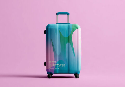 Travel Suitcase Mockup on Clean Studio Background