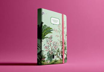 Closed Notebook Mockup with Elastic Band