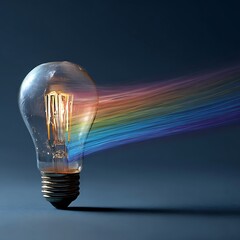 light bulb on blue background