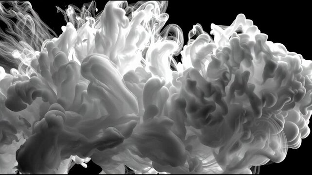 A white cloud of smoke is floating in the air. The smoke is thick and billowing, creating a sense of movement and energy. The image evokes a feeling of chaos and unpredictability