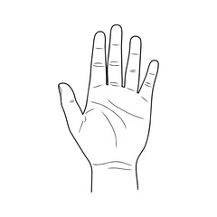 Obraz premium Open human hand, expressing help, protection, openness, care, and human connection in a clean modern style.
