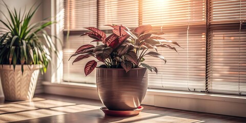 Green palm with reeded glass. Premium spa-inspired texture for zen aesthetic behind frosted panel. Ribbed Background. Plant leaves. White Reeded Glass. Minimal wood wall with sunny tree decoration.