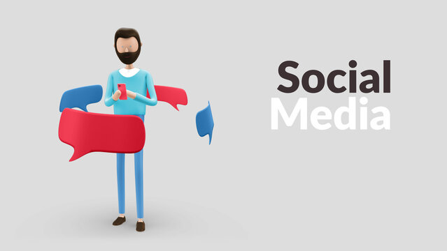 Explainer Man Messaging With Bubbles