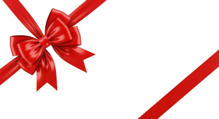Red Gift Bow and Ribbon on a Black Background present