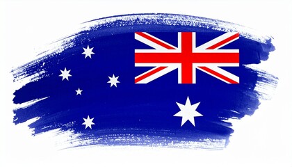 Brush-Stroke Australian Flag with Union Jack and Southern Cross