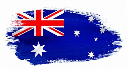 Brush-Stroke Australian Flag with Union Jack and Southern Cross