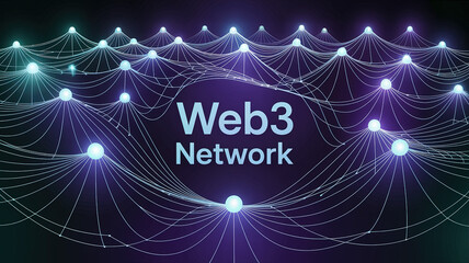 Obraz premium Web3 Network Connection: A visually captivating network of interconnected nodes and lines illustrates the intricate structure of the Web3, showcasing its decentralized nature.