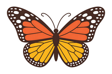 Fototapeta premium Butterfly illustration with orange and yellow wings