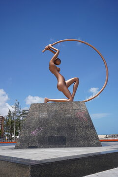 Fortaleza - Cear&aacute;, Brazil, January 09, 2026. The guardian Iracema is a statue on the beach of Iracema. Fortaleza - Ceara, Brazil.