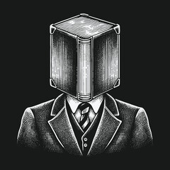 The Book-Headed Man: An Engraving of Knowledge and Intellect.