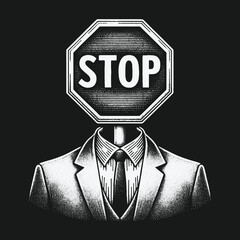 Stop Sign Head: A Conceptual Illustration of Obstacles and Limitations.