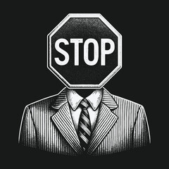 Stop Sign Head: A Conceptual Illustration of Authority and Control.