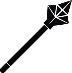 Naklejka premium Wand with Glowing Crystal silhouette vector art Illustration