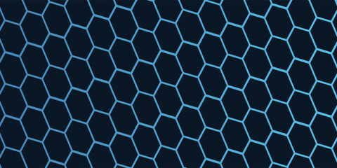 Fototapeta premium Vector abstract blue light hexagon line background. Technology polygonal concept.