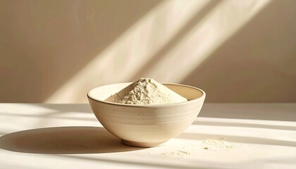 Bowl of Flour Under Sunlight - A Culinary Ingredient.