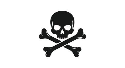 A stark black silhouette of a skull and crossbones a classic symbol of danger and mortality