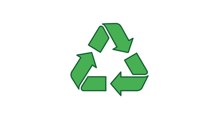 Fototapeta premium A vibrant green recycling symbol prominently displayed on a clean white background showcasing sustainability