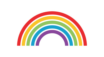 Naklejka premium A vibrant and colorful rainbow arching across a white background symbolizing hope and positivity