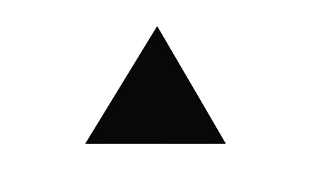 Fototapeta premium A simple graphic illustration depicting a solid black equilateral triangle on a white background