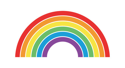 Naklejka premium A brightly colored rainbow illustration with distinct bands of red orange yellow green blue and purple