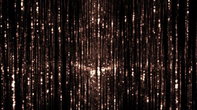 Copper Particles Falling Downward Abstract Background Bokeh Lights Glittering Rain Effect Festive