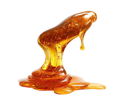 A single, dripping honey teardrop