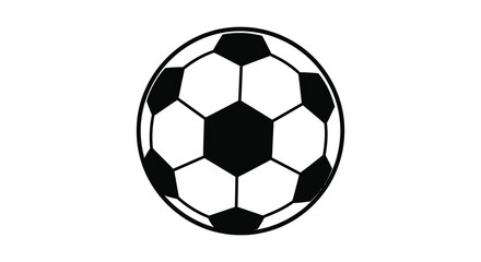 Obraz premium A classic black and white soccer ball illustration showcasing the iconic pentagonal and hexagonal pattern design