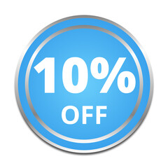10 percent off discount label sticker isolated on transparent background