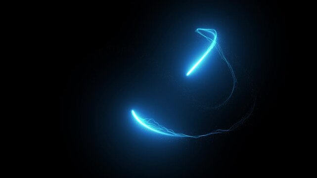 Blue Glowing Light Streak Motion on Dark Background