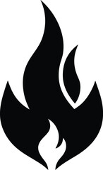 Holy spirit flame silhouette vector art illustration and minimal black and white design