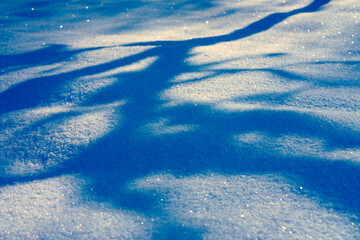 Panoramic view of fresh sparkling snow texture with soft drifts