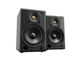 Fototapeta premium Two black stereo speakers, close-up
