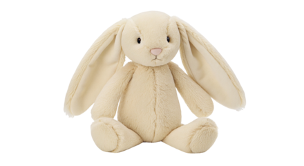 Adorable cream colored stuffed bunny with long ears