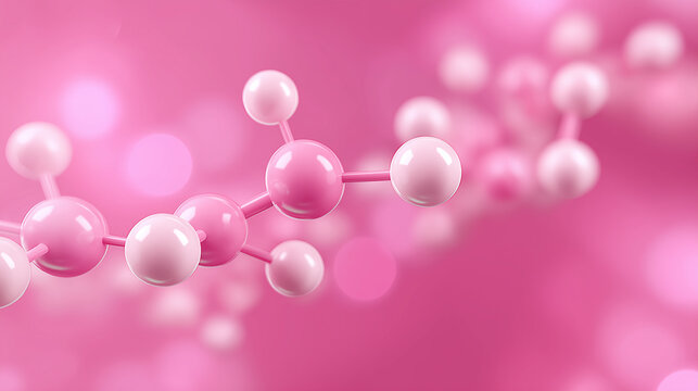 Abstract pink molecular structure on a soft background, symbolizing chemistry, science, and modern biotechnology.
 - Powered by Adobe