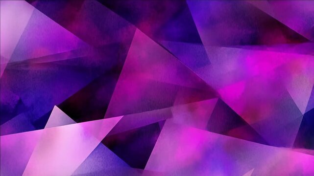 Abstract purple background featuring a geometric triangle pattern with pink polygon shapes and a 3d crystal texture for a modern business wallpaper design 4K Ultra HD Video