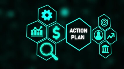 Concept meaning proposed strategy or course of actions for certain time.Business, Technology, Internet and network concept.