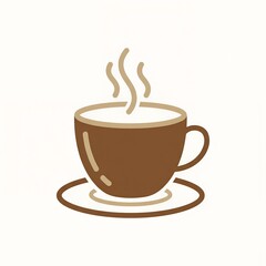 Obraz premium Minimalist Coffee Cup Illustration with Hot Steam Vapors