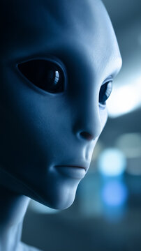 Grey alien figures standing in a futuristic environment symbolizing extraterrestrial life and science fiction.
