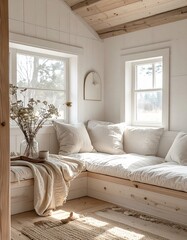 Fototapeta premium Natürliche Materialien im minimalistischen Landhausstil