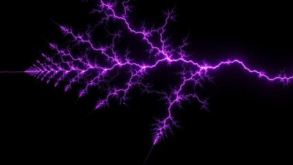 Electric Purple Lightning Bolt in Darkness.