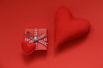 Love valentine background with red hearts.