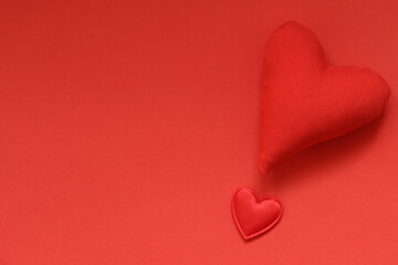Love valentine background with red hearts.