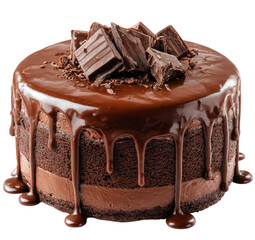 Rich chocolate cake with decadent drip