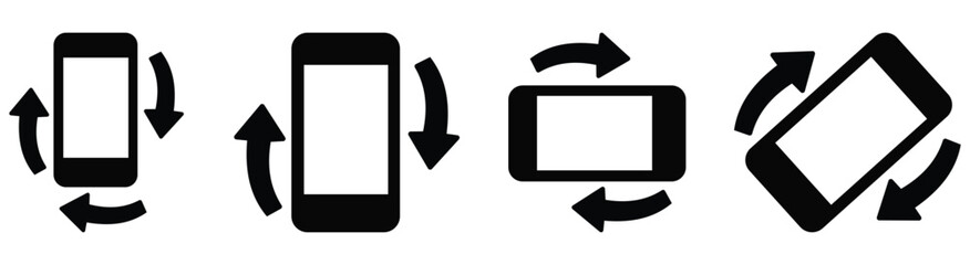 Smartphone screen rotation: Minimalist illustration of a smartphone screen adapting to the viewer's orientation, showing how the screen responds to device orientation changes.