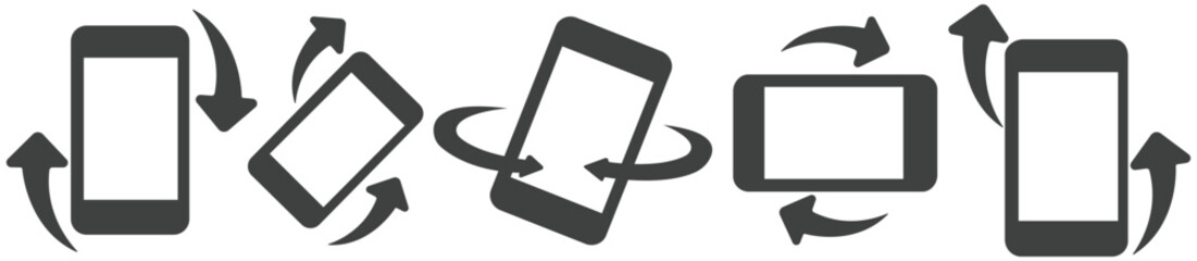 Rotating Phone Screen: Dynamic illustration of a mobile phone undergoing a rotation, offering a visual representation of screen orientation options