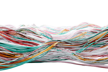 Abstract landscape of swirling, colorful, wavy lines