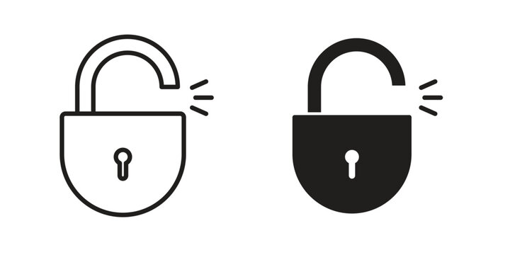 Unlock icons logo design, Pictogram Icons
