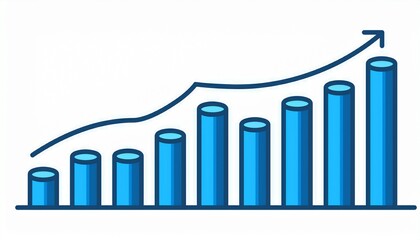 blue bar chart shows a decreasing trend