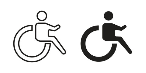 Wheelchair icons logo design, Pictogram Icons